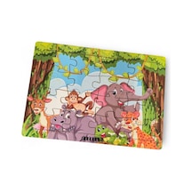 Hayvanlar Alemi 5 - 16 Parça Eğitici Öğretici Ahşap Çocuk Puzzle Yapboz Bebek Çocuk Oyuncak
