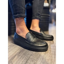 Pabucmarketi Erkek Günlük Klasik Ayakkabı Siyah Siyah Taban 001