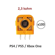 100 Adet 2.3k Ps4 Ps5 Xbox One Analog Mikro Direnç Potans Turuncu