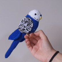 Amigurumi Kuş Oyuncak Muhabbet Kuşu Lacivert  KIrçıllı