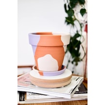 Terracotta Saksı Lilanın Tonları Konik 16x18 Diğer