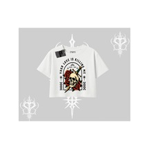 Tarzsokak Oversize Crop Tshirt Your Love Is Killing Me Dead Romance Beyaz