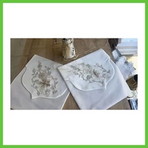 Bezos Fransız Güpürlü Zarf Bohça Nişan Söz Saten Bohça Lüks 3 Boyutlu Çeyizlik Bohça 50x50 Cm 1 Adet Dmc