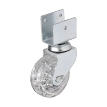 Hubrendy Kargo 328 - 50x20 Mm Şeffaf Makaralı Kısa U Tablalı Teker 4 Adet