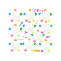 Willowhaven 10lu Yıldız Fosforlu Kalem Paketi 5i1 Açık Desenli Okul Ofis Parti Hediyesi Beş Köşeli Yıldız - 10 Parça
