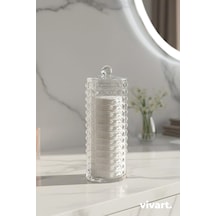 Vivart Diamond Pamukluk Organizeri Kutusu & Disk Makyaj Pamukluk Düzenleyici Şeffaf
