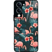 Vivo Y04 Flamingo Leaf Tasarımlı Glossy Telefon Kılıfı Çok Renkli