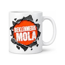 Beklenmedik Mola Tasarımlı Porselen Kupa - Model 680 Turuncu