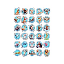 30 Adet Sevimli Sporcu Hayvanlar Sticker Seti - Laptop Defter Su Matarası Telefon Çok Renkli