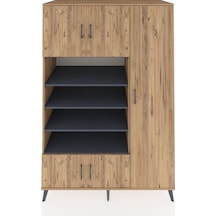 Kronos Dolap 11 Raflı 5 Kapaklı 132x59x195 Çam-çam/antrasit Çam