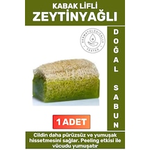 Özel Üretim Masaj Etkili Nemlendirici Kuruluk Giderici Doğal Kabak Lifli Zeytinyağı Sabunu 1 Adet