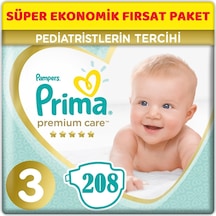 Prima Bebek Bezi Premium Care 3 Beden Midi 208 Adet