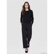 Lcw Modest Siyah Loose Fit Kadın Pileli Kumaş Pantolon