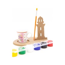 Na Neşeli Ahşap Deniz Temalı Ahşap Bardak Altı, Mumluk Ve Dekor Seti - Kahve Sunmu , Süs, Ahşap Boyama Model Bardakaltıdernızfenerıboyalı