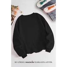 Macklin Sevgili Çift Kombin Lilo Ve Angel Baskılı Yılbaşı Konsept Bisiklet Yaka Sweatshirt 2li Set Takım Siyah Mck1567 Siyah