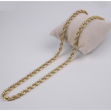 Beren Aksesuar Stainless Steel Çelik Hasır Örgü Zincir Gold