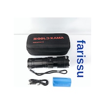 T406 Şarjlı El Feneri 100w Işık Gücü Powerbank Özellikli 5 Modlu 8800 Mah Zoomlu Siyah