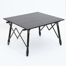 Madfox Skylite Yükseklik Ayarlı Katlanır Kamp Masası Siyah Siyah