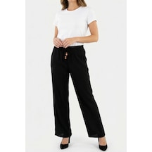 Only Onlnele Wide Leg Geniş Paça Belden Bağlamalı Pantolon Bayan Pantolon 15370054 Siyah