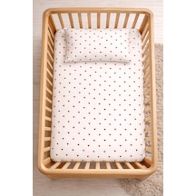%100 Pamuk Lastikli Bebek Çarşafı + Yastık Kılıfı Park Yatak 60x120 70x110 70x120 Uyumlu Kalp