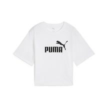 Puma 68497202 Ess Cropped No. 1 Logo Tee Kadın Spor Tişört Beyaz