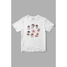 Bts "flower" Baskılı Tişört Beyaz