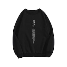 Kozia Outdoors Oyaka Baskılı Oversize Unisex Sweatshirt Oyaka-swet3 Siyah