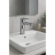 Lüks Sabit Lavabo Bataryası Tek Kollu Musluk Su Tasarruflu Banyo & Mutfak Uyumlu Lisinya Çok Renkli