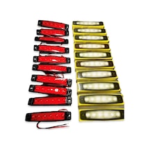 Ahmet Otomotiv Sanel 10 Adet 6 Ledli Kırmızı Parmak Led 12v Lamba Basamak Aydınlatma