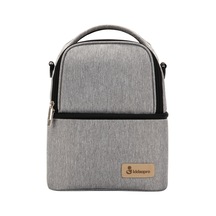 Moveevo Termal Anne Sütü Soğutucu & Elektrikli Pompa 2 Bölmeli Biberon + Yemek Çantası Pratik İş Kullanımı Açık Gri