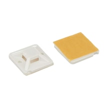 Tek-iş 522203 Kablo Bağı Yapışkanlı, Yapışkanlı Kroşe 20 Adet, Beyaz, 19x19x3.9mm
