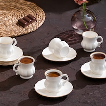 Perotti 4311 Emery 12 Parça Yaldızlı Porselen Kahve Fincan Takımı