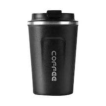 Paslanmaz Çelik 304 Vakumlu Termos Kahve Bardağı - Taşınabilir Ve Dayanıklı, 380ml Siyah