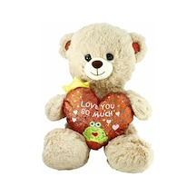 Mey İthalat Pjh2323 Peluş Kalpli Ayı Love You 30 Cm Bej