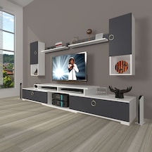 Decoraktiv Flex 5da130 Mdf Gold Tv Ünitesi Tv Sehpası Beyaz - Antrasit