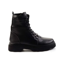 Siyah Hakiki Deri Kadın Bot & Bootie K02045002803 Siyah