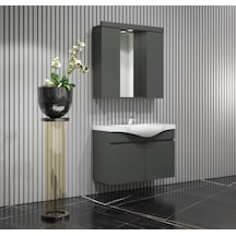 Yıldız Banyo Dolabı 80 Cm Komple Antrasit Gri Mat Antrasit - Gri