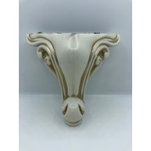 PLASTİK,14 CM KREM-GOLD EFEKTLİ BAZA,KOLTUK,MOBİLYA AYAĞI (4 ADET