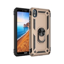 Xiaomi Redmi 7a Kılıf Sofya Yüzüklü Silikon Kapak - Gold -