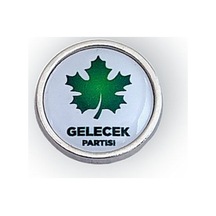 Yörük Tasarım Gelecek Partisi Damla Mineli Yaka Rozeti Gümüş