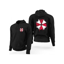 Umbrealla Academy Siyah Fermuarlı Limited Edition Kapşonlu Sweatshirt Siyah