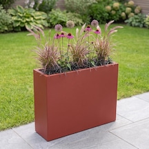 Zenith 80x20x60 Cm Metal Dikdörtgen Saksılık - İç Ve Dış Mekan Modern Saksı Kiremit Diğer