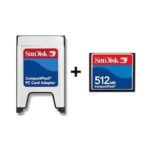 Sandisk Pcmcıa-Cf Compact Flash Adaptör + 512Mb Compact Flash Kart
