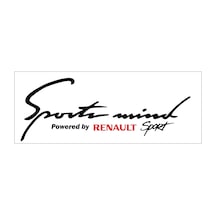 Oto Sticker Sports Mind Renault Sticker   Beyaz-Kırmızı-