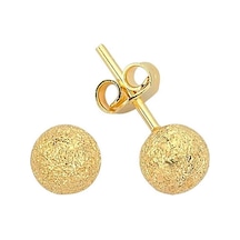 Kumlu 14 Ayar Altın Mini Top Küpe KP6275-075