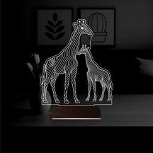 Luvivia Dekoratif Zürafa Tasarım 3d Lamba - Masa Gece Lambası Şeffaf