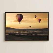 Gün Doğumu Ve Balonlar Uv Baskılı Huzurlu Manzara Pvc Tablo