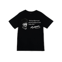 Stoned&Fame Gazi Mustafa Kemal Atatürk Baskılı T-shirt SIYAH