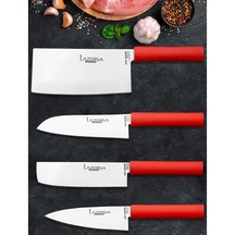 Lazbisa Asia Mutfak Et Ekmek Sebze Meyve Soğan Salata Şef Bıçak Seti 4'lü