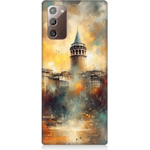 Samsung Galaxy Note 20 Uyumlu Galata'da Sisli Gün Desenli Silikon Kılıf Çok Renkli